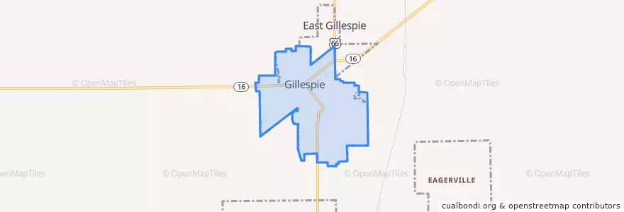 Mapa de ubicacion de Gillespie.