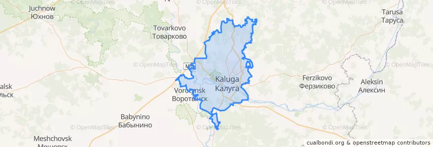 Mapa de ubicacion de городской округ Калуга.