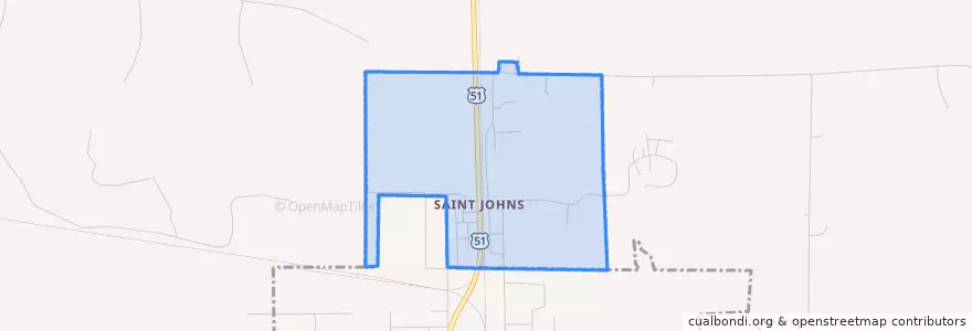 Mapa de ubicacion de St. Johns.
