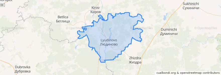 Mapa de ubicacion de Людиновский район.