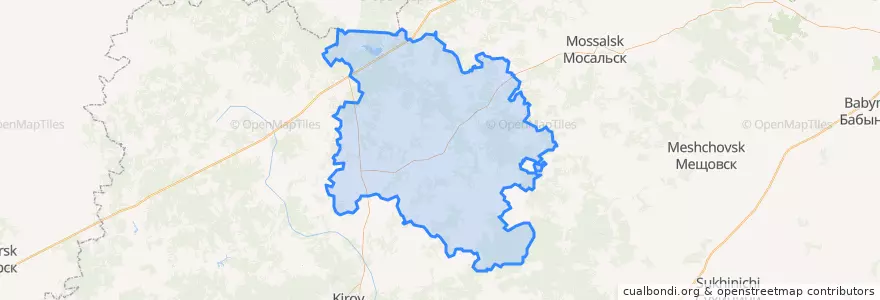 Mapa de ubicacion de Барятинский район.