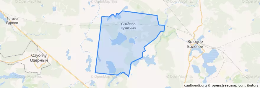 Mapa de ubicacion de Гузятинское сельское поселение.