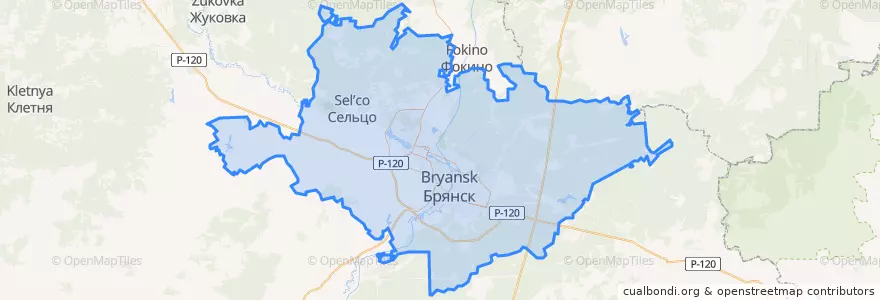 Mapa de ubicacion de Bryansky District.