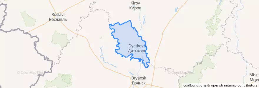 Mapa de ubicacion de Dyatkovsky District.
