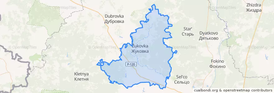 Mapa de ubicacion de Zhukovsky District.