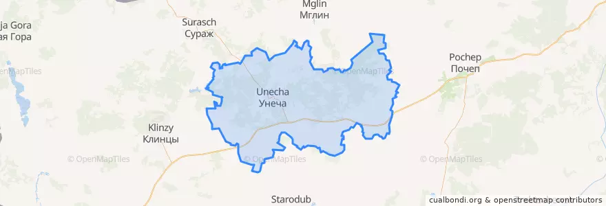 Mapa de ubicacion de Unechsky District.