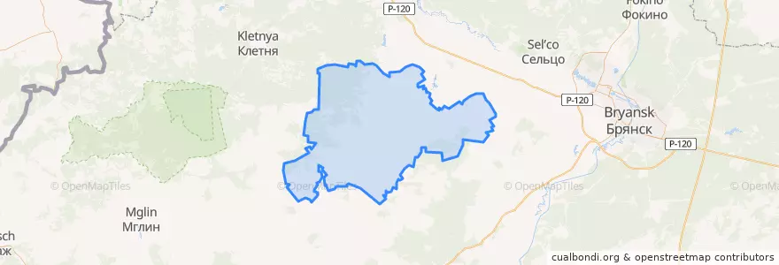Mapa de ubicacion de Жирятинский район.