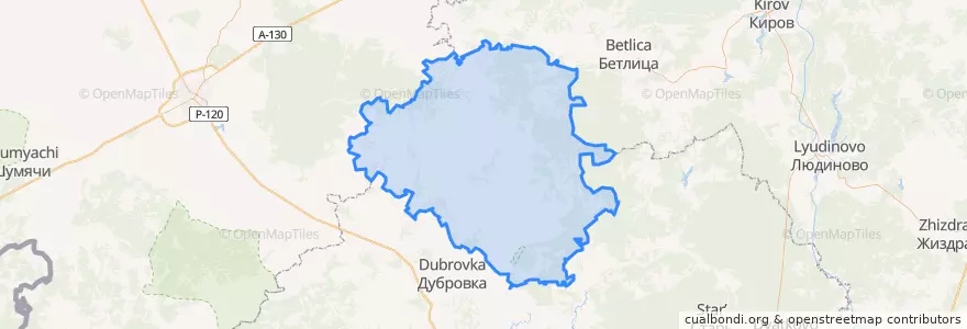 Mapa de ubicacion de Рогнединский район.
