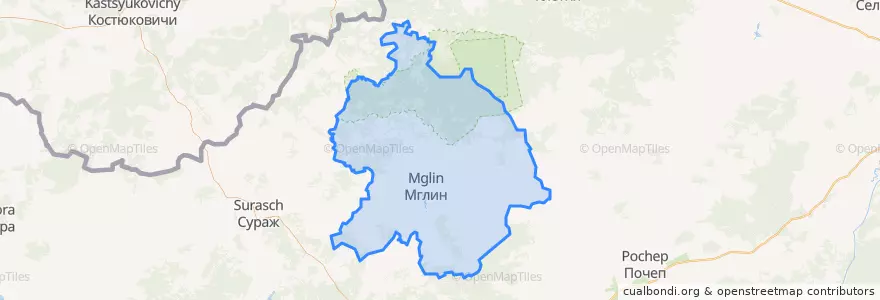 Mapa de ubicacion de Мглинский район.