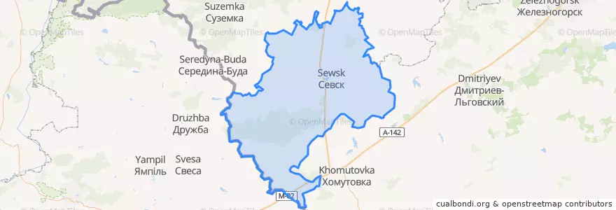 Mapa de ubicacion de Севский район.