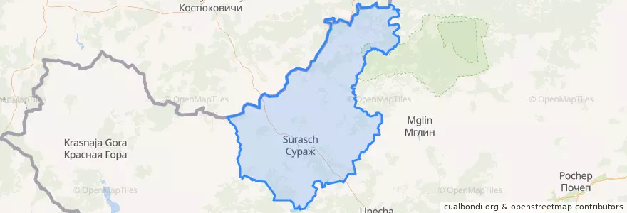 Mapa de ubicacion de Surazhsky District.
