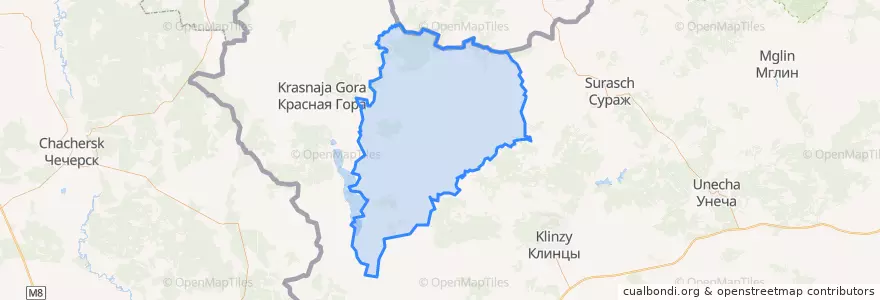 Mapa de ubicacion de Гордеевский район.