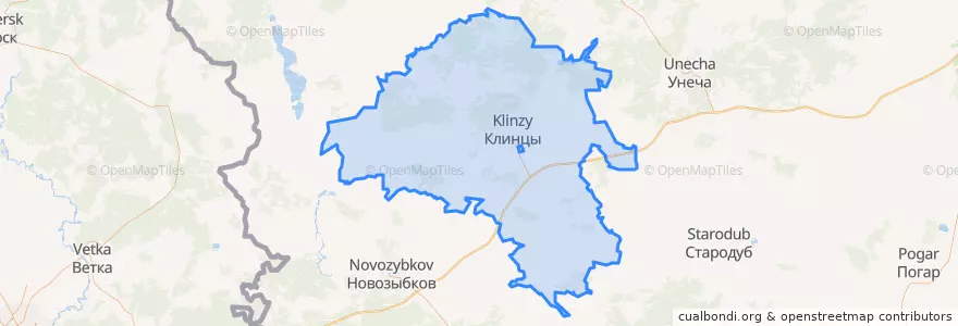 Mapa de ubicacion de Klintsovsky District.