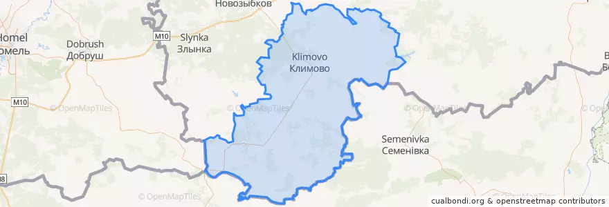 Mapa de ubicacion de Климовский район.