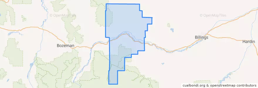 Mapa de ubicacion de Sweet Grass County.