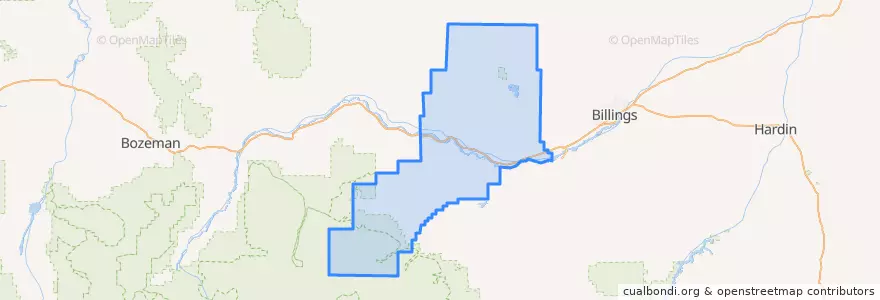 Mapa de ubicacion de Stillwater County.