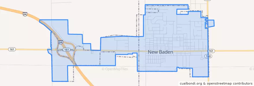 Mapa de ubicacion de New Baden.