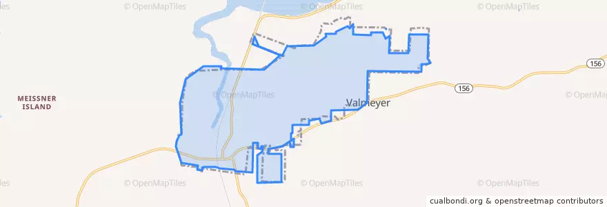 Mapa de ubicacion de Valmeyer.