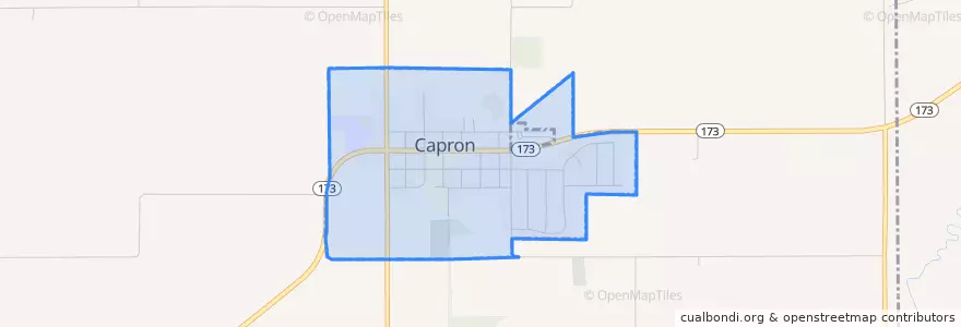 Mapa de ubicacion de Capron.