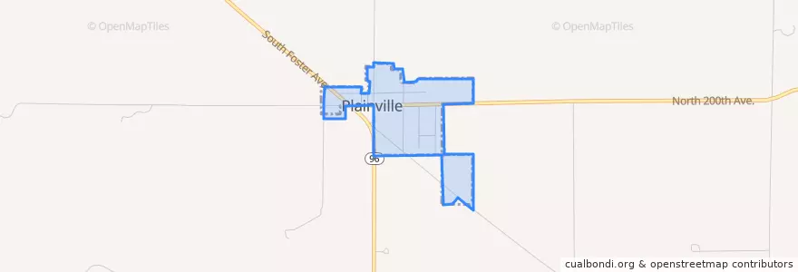Mapa de ubicacion de Plainville.