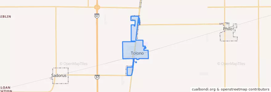 Mapa de ubicacion de Tolono.