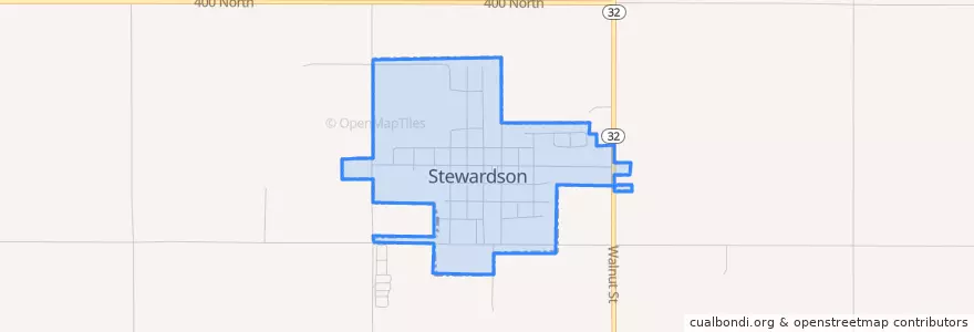 Mapa de ubicacion de Stewardson.