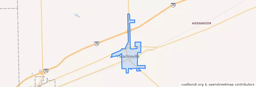 Mapa de ubicacion de Martinsville.
