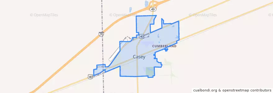 Mapa de ubicacion de Casey.