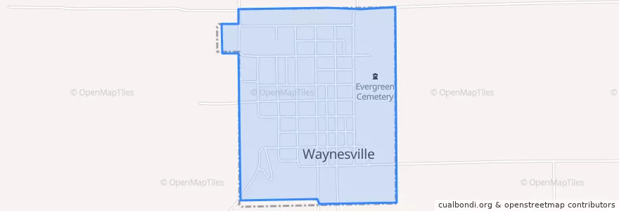 Mapa de ubicacion de Waynesville.
