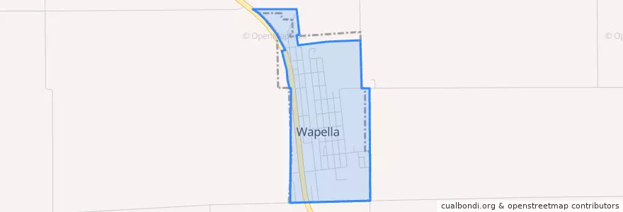 Mapa de ubicacion de Wapella.