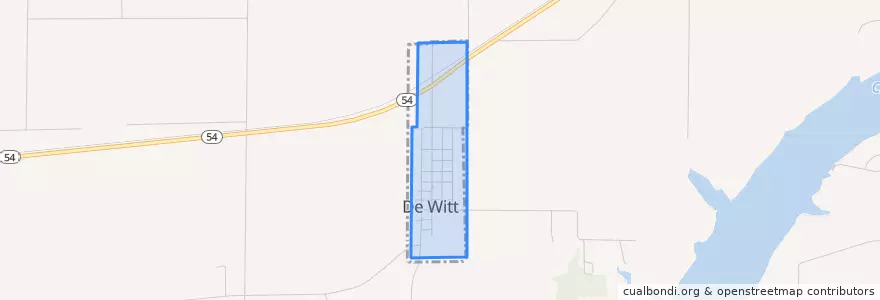 Mapa de ubicacion de De Witt.