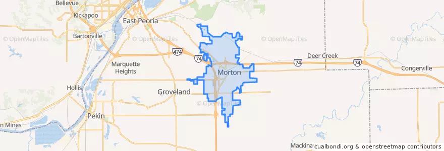 Mapa de ubicacion de Morton.