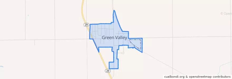 Mapa de ubicacion de Green Valley.