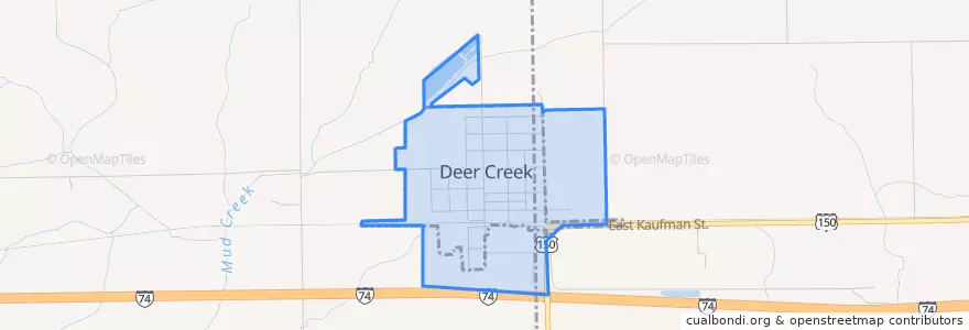 Mapa de ubicacion de Deer Creek.
