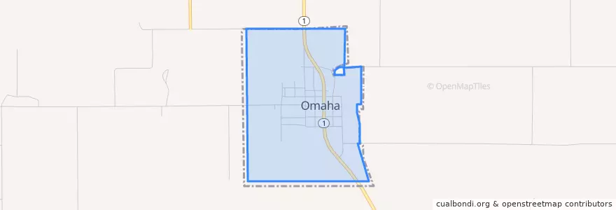 Mapa de ubicacion de Omaha.