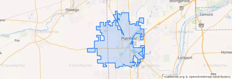 Mapa de ubicacion de Plainfield.