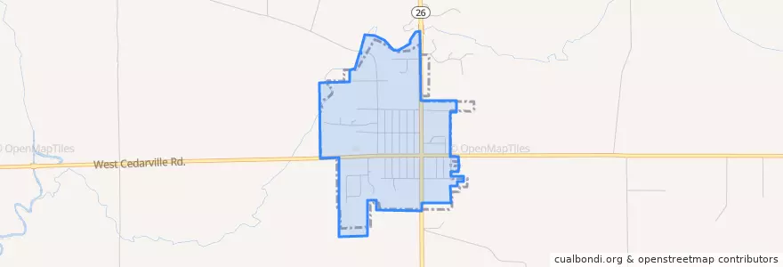 Mapa de ubicacion de Cedarville.