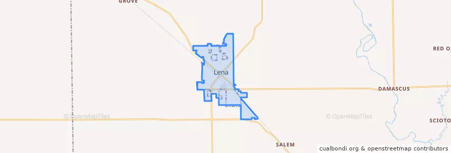 Mapa de ubicacion de Lena.