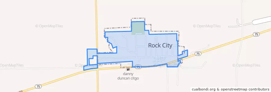 Mapa de ubicacion de Rock City.