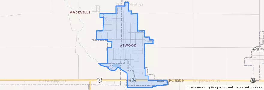 Mapa de ubicacion de Atwood.