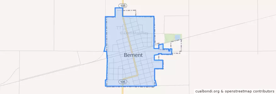 Mapa de ubicacion de Bement.