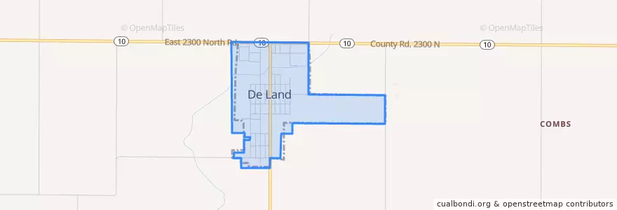 Mapa de ubicacion de De Land.