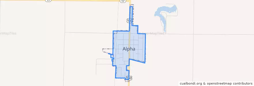 Mapa de ubicacion de Alpha.