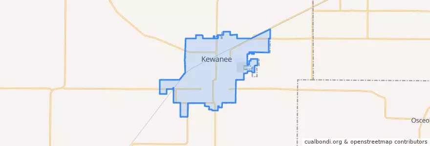 Mapa de ubicacion de Kewanee.