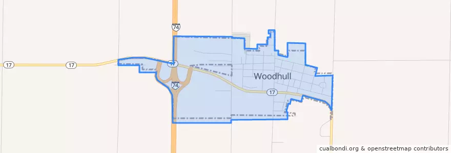 Mapa de ubicacion de Woodhull.