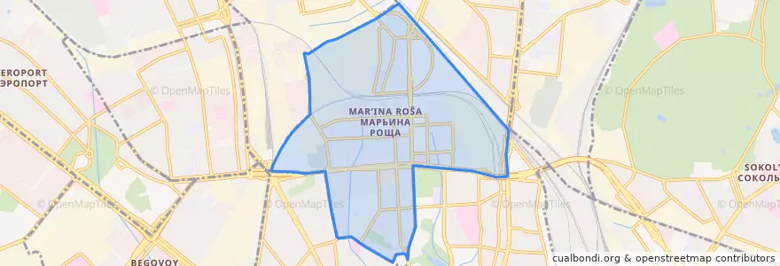 Mapa de ubicacion de район Марьина Роща.