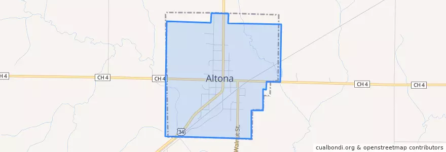 Mapa de ubicacion de Altona.