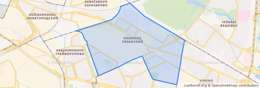 Mapa de ubicacion de Рязанский район.
