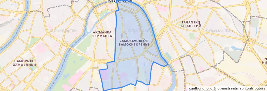 Mapa de ubicacion de район Замоскворечье.