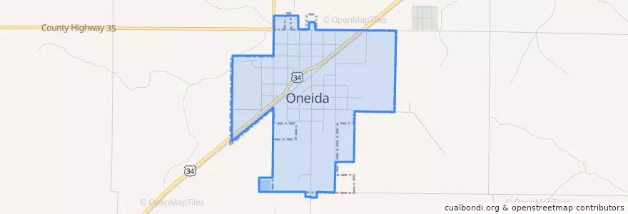 Mapa de ubicacion de Oneida.